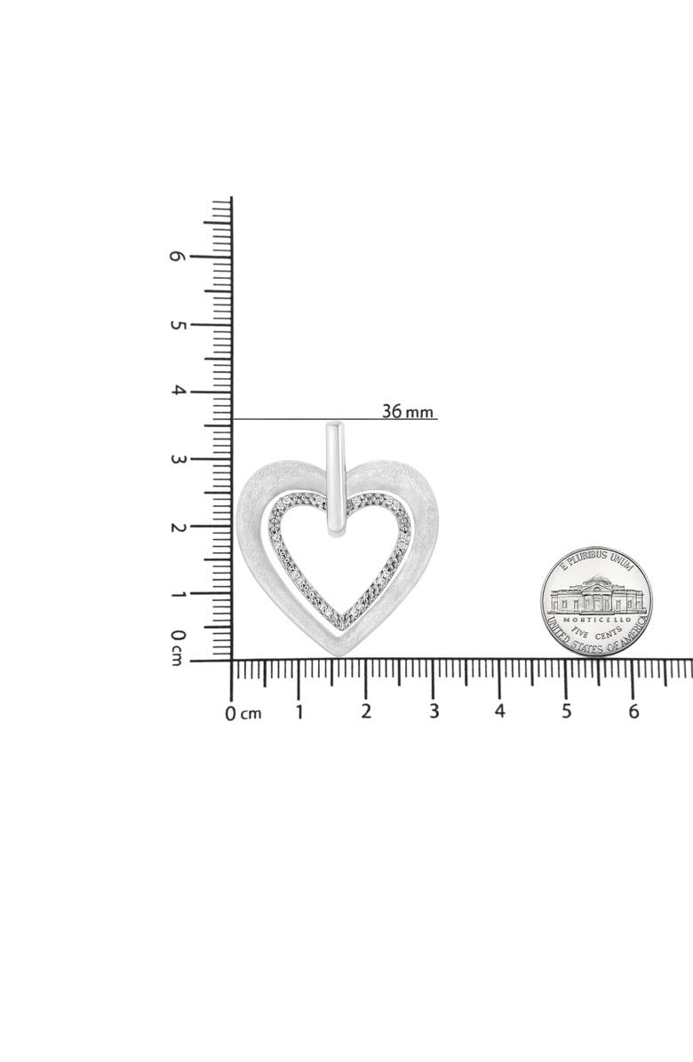 Haus of Brilliance .925 Sterling Silver Prong-Set Diamond Accent Double Heart Pendant Necklace, Alternate, color, White