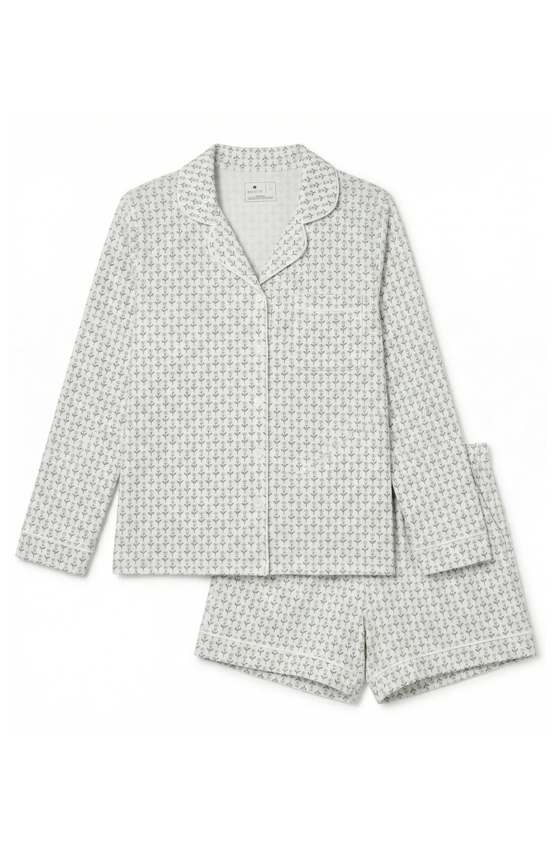 Motette Women's Long Sleeve & Shorts Pajama Set, Alternate, color, Lavender Lane