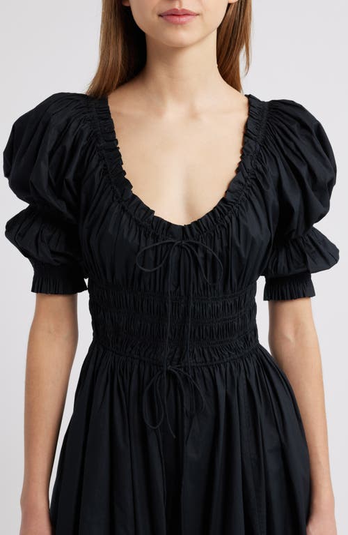 Shop Doen Dôen Ischia Convertible Organic Cotton Maxi Dress In Black