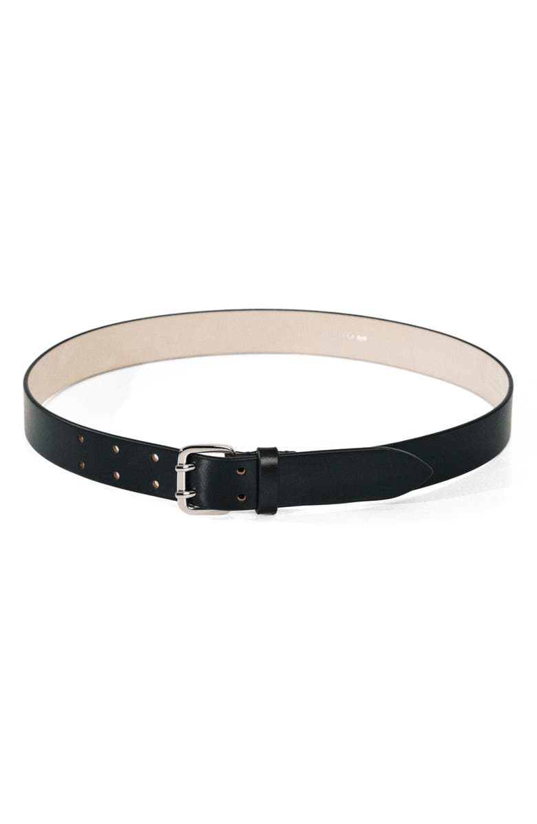 Déhanche Mini Hutch Leather Belt, Main, color, Black/ Silver