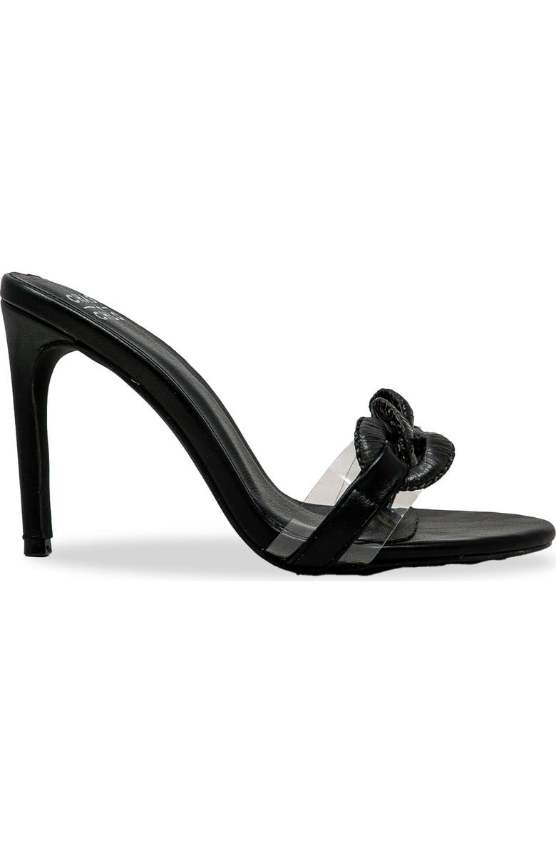 CHASE AND CHLOE Chunky Link Stiletto Mule Sandal, Alternate, color, Black