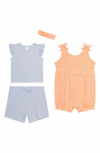PL Baby by Petit Lem 4-Piece Top, Shorts, Romper & Headband Gift Set
