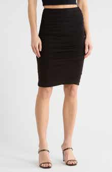 Renee C Ruched Stretch Modal Midi Skirt