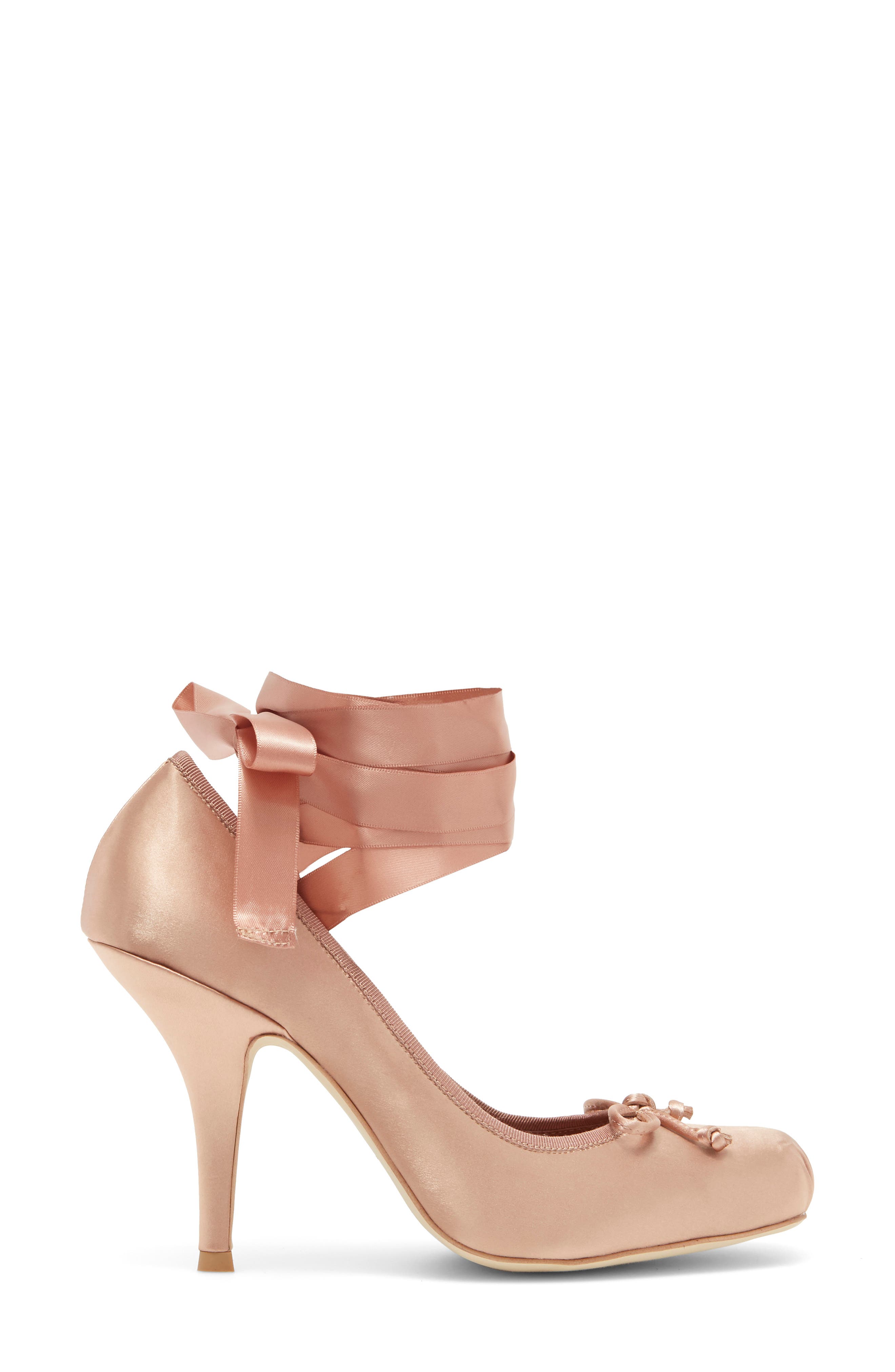 Nympha Ankle Wrap Pump, Alternate, color, DARK NATURAL SATIN