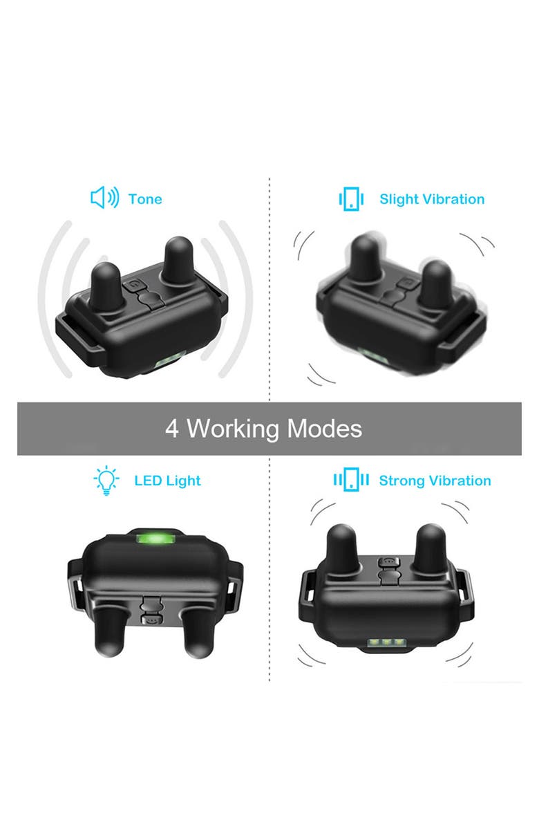 PET LIFE Barkshield LED 1-to-3 Dog 900-Yard Range 7-Level Vibration and Sound Training Dog Collar, Alternate, color, 