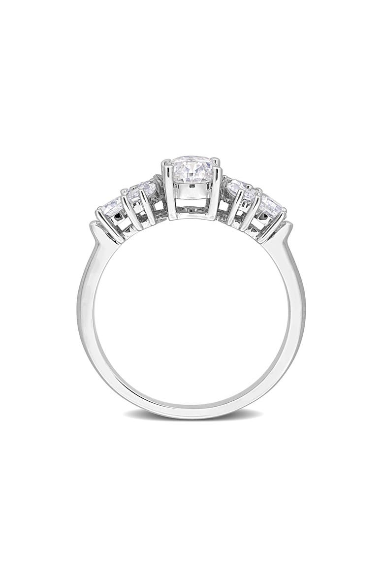 Lab-Created Moissanite Engagement Ring, Alternate, color, WHITE