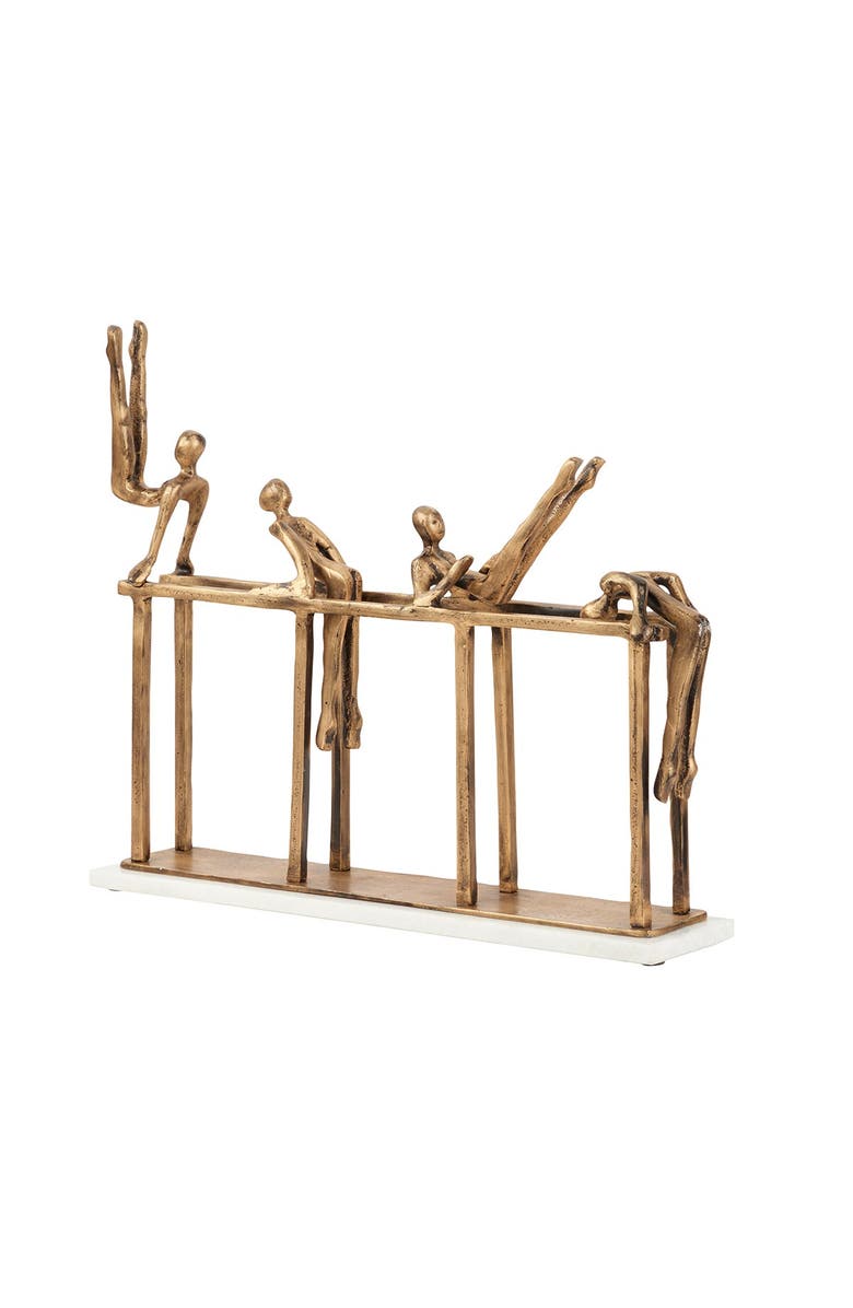 WILLOW ROW Goldtone Metal Modern People Sculpture, Alternate, color, 