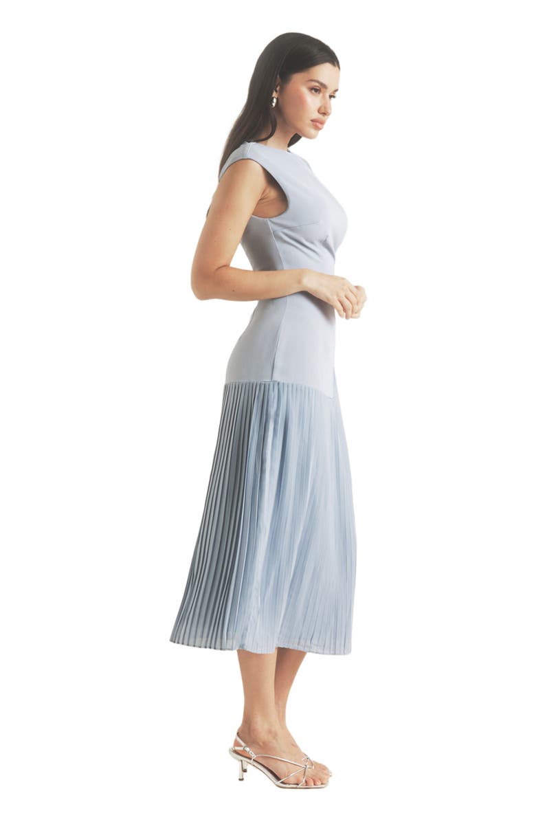 Six Stories Pleated Cap Sleeve Maxi Dress, Alternate, color, Blue