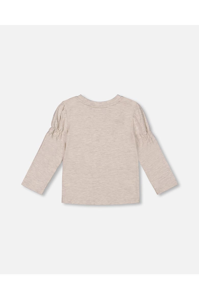Girl's Printed T-Shirt Beige Mix Printed Cats, Alternate, color, Oatmeal