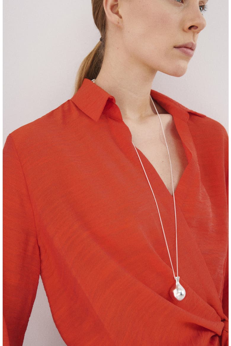 Wrap Side Tie Shirt, Alternate, color, RED
