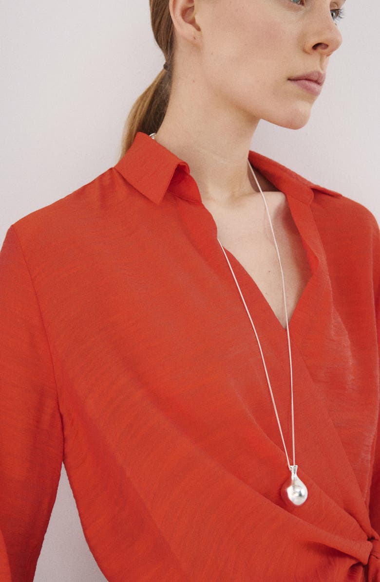 MANGO Wrap Side Tie Shirt, Alternate, color, 