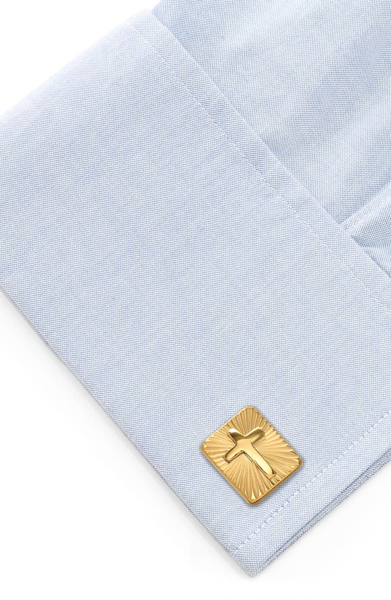 Cufflinks, Inc. Radiant Cross Cuff Links, Alternate, color, Gold