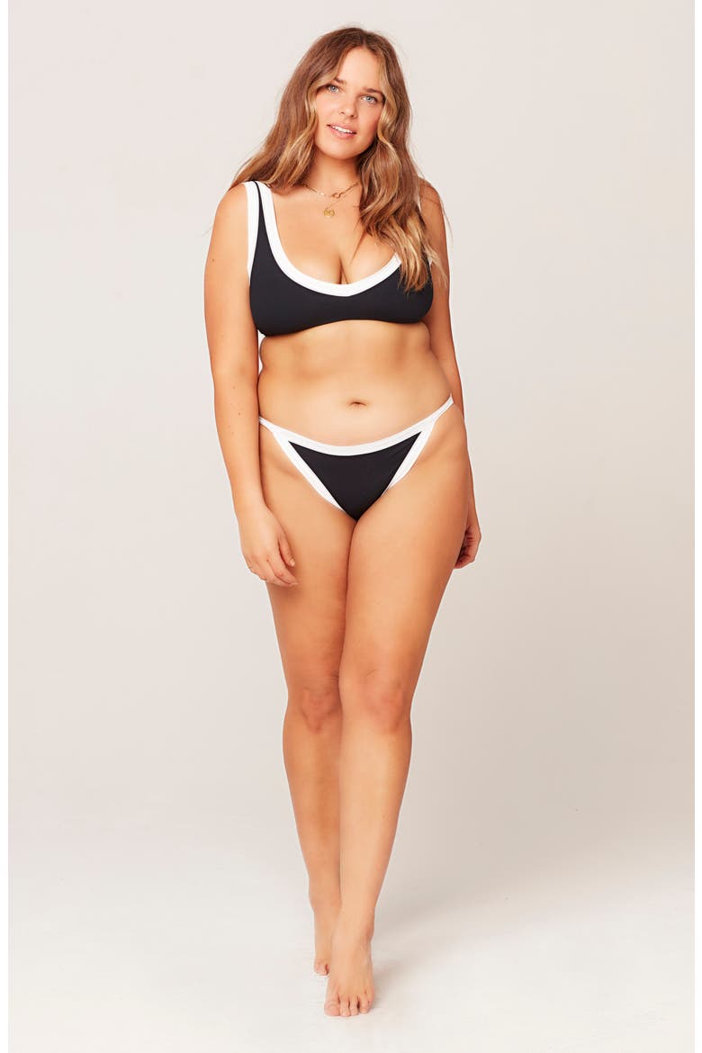 L Space Lala Bikini Top, Alternate, color, BLACK WHITE