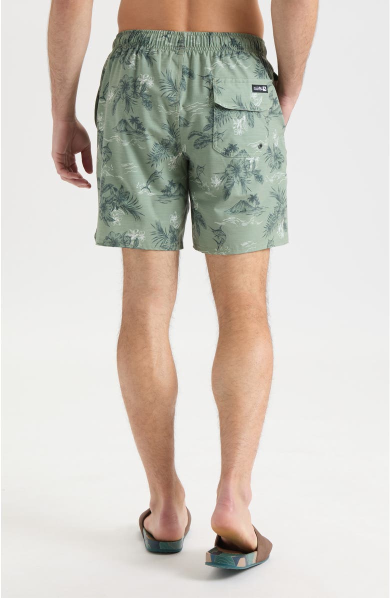 Salt Life Ohana Boardshorts, Alternate, color, Oil Green