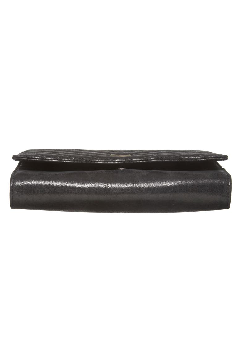 Soho Calfskin Leather Wallet on a Chain, Alternate, color, BLACK