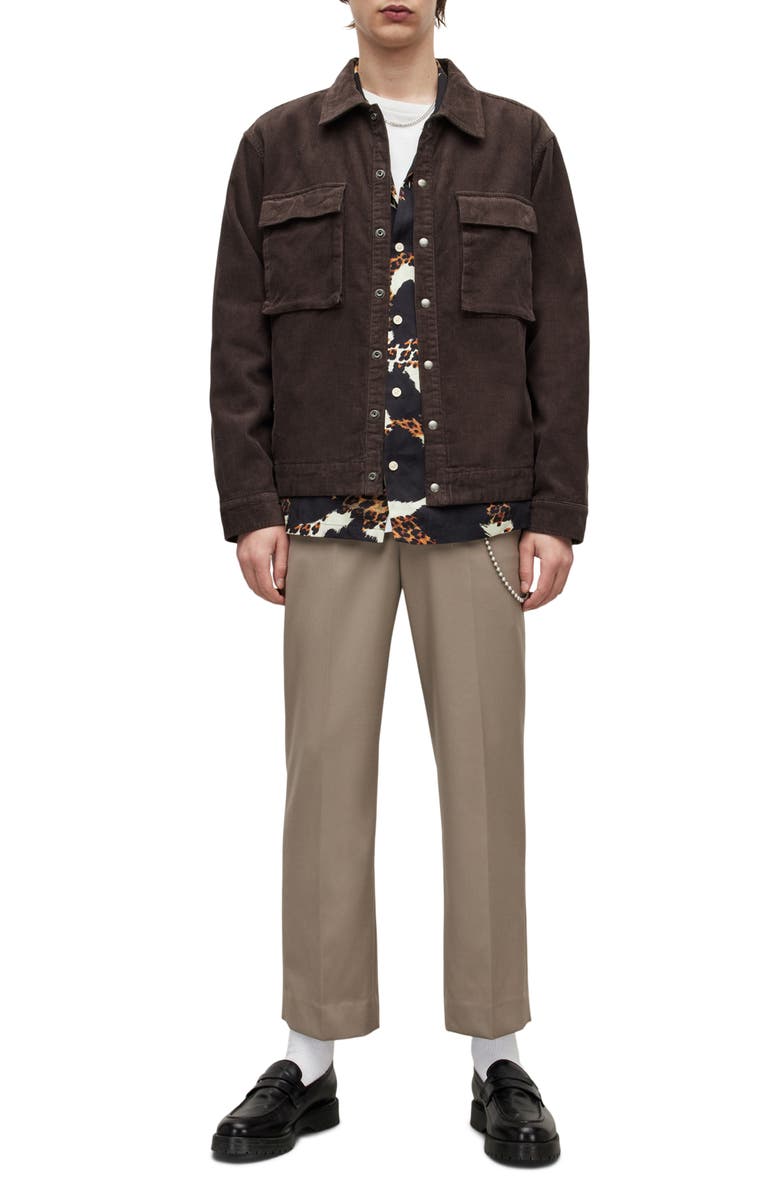 AllSaints Natt Corduroy Organic Cotton Blend Jacket, Alternate, color, Brooklyn Brown