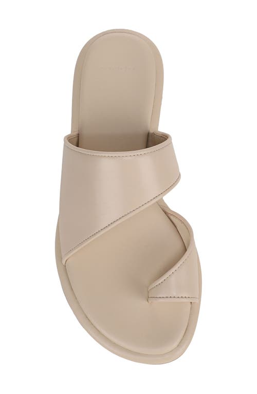 Vince Lukas Leather Toe-ring Slide Sandals In Birch Sand