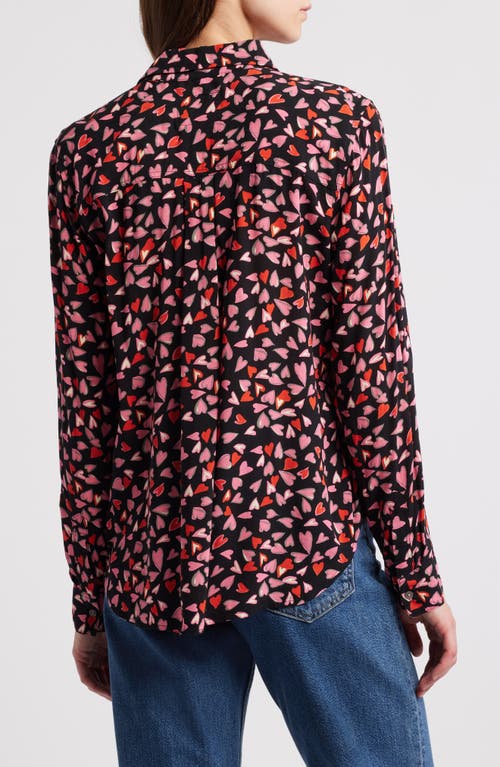 RAILS RAILS JOSEPHINE HEART PRINT BUTTON-UP SHIRT