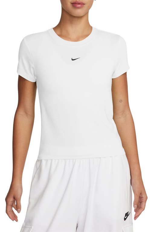 Nike Sportswear Club Chill Knit Mod Crop T-shirt In White