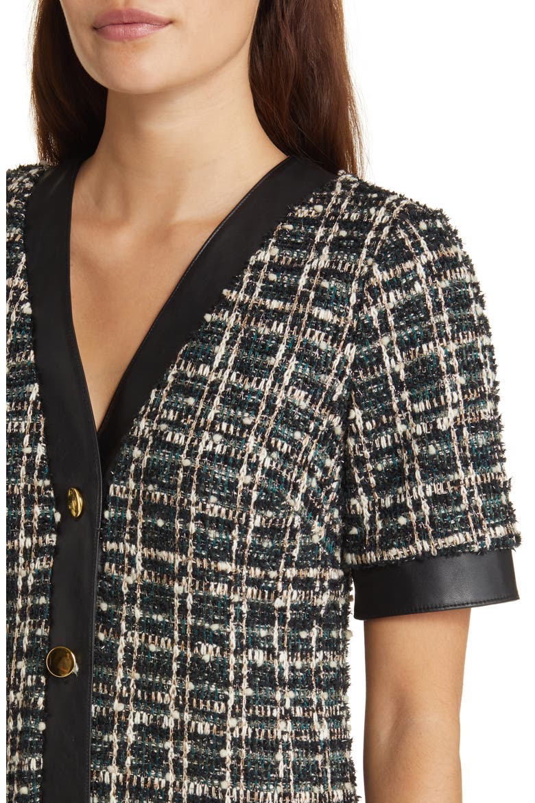 Metallic Tweed Coat Dress, Alternate, color, HUNTER