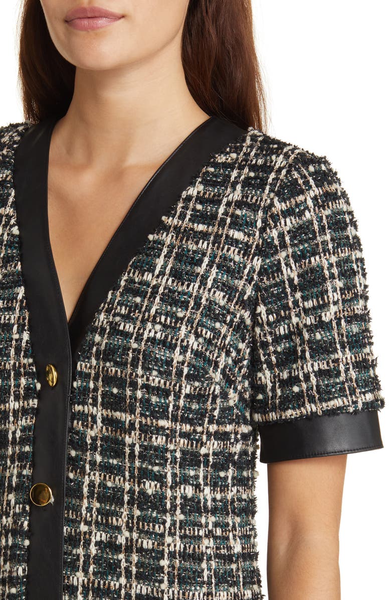 Eliza J Metallic Tweed Coat Dress, Alternate, color,