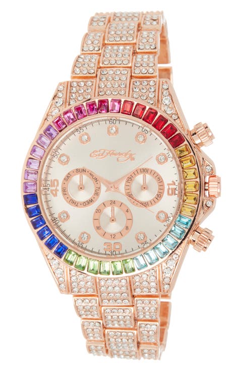 Crystal Bracelet Watch, 40mm x 47.5mm
