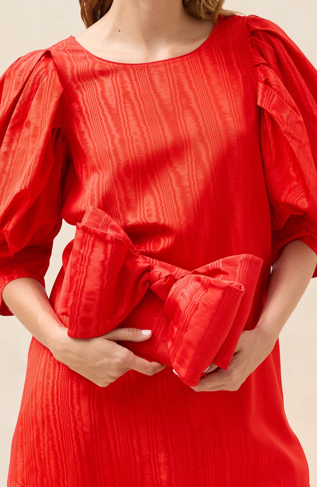 Loeffler Randall Valerie Bow Clutch, Alternate, color, Red