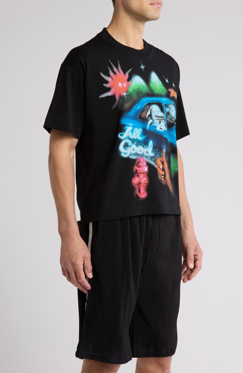 JUNGLES All Good Airbrush Graphic T-Shirt, Alternate, color, Black