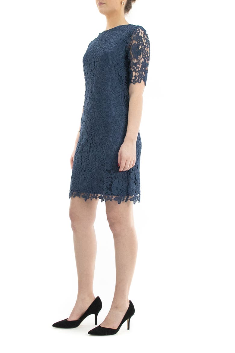 Jewel Neck Lace Dress, Alternate, color, BLUE MOON