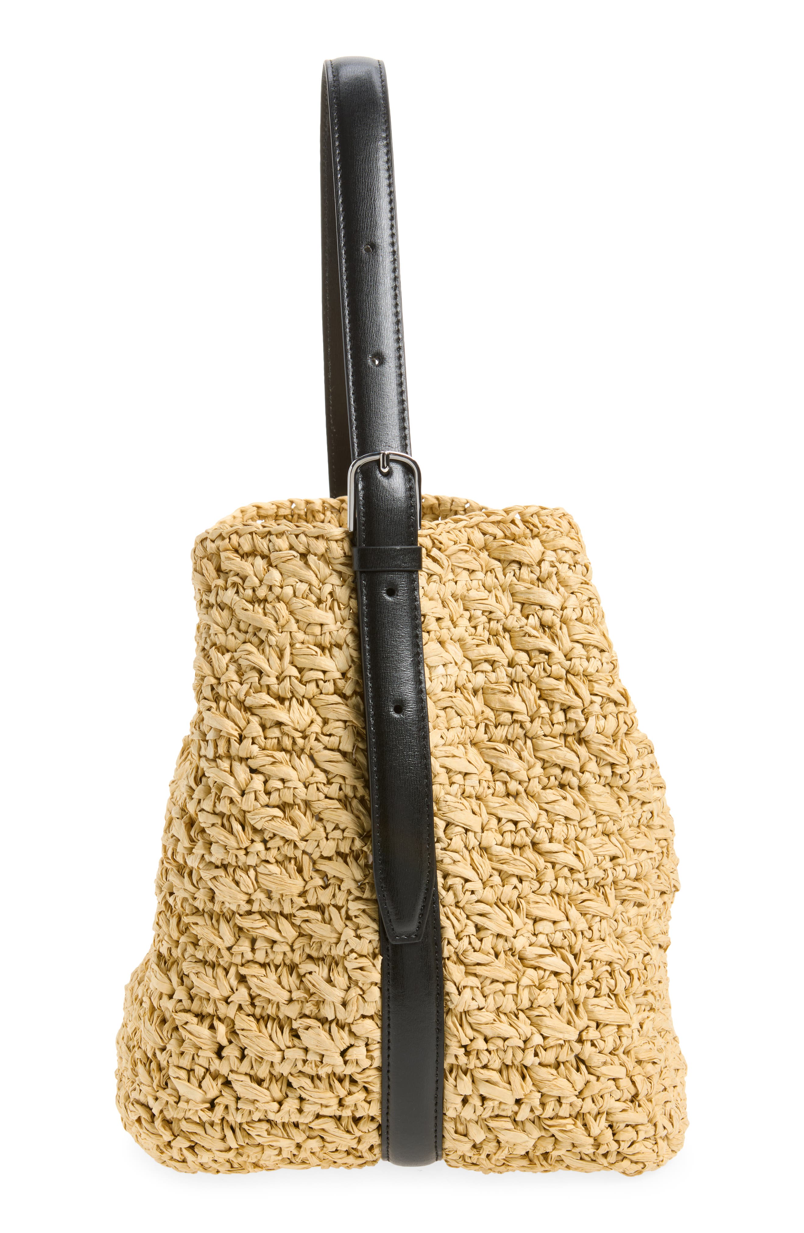 TOTEME Medium Belted Straw Tote, Alternate, color, Natural
