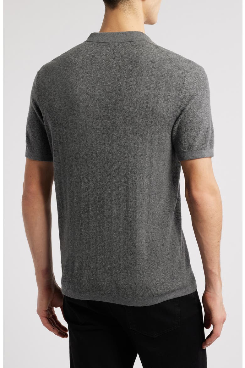 Neo Short Sleeve Polo Sweater, Alternate, color, DARK GREY