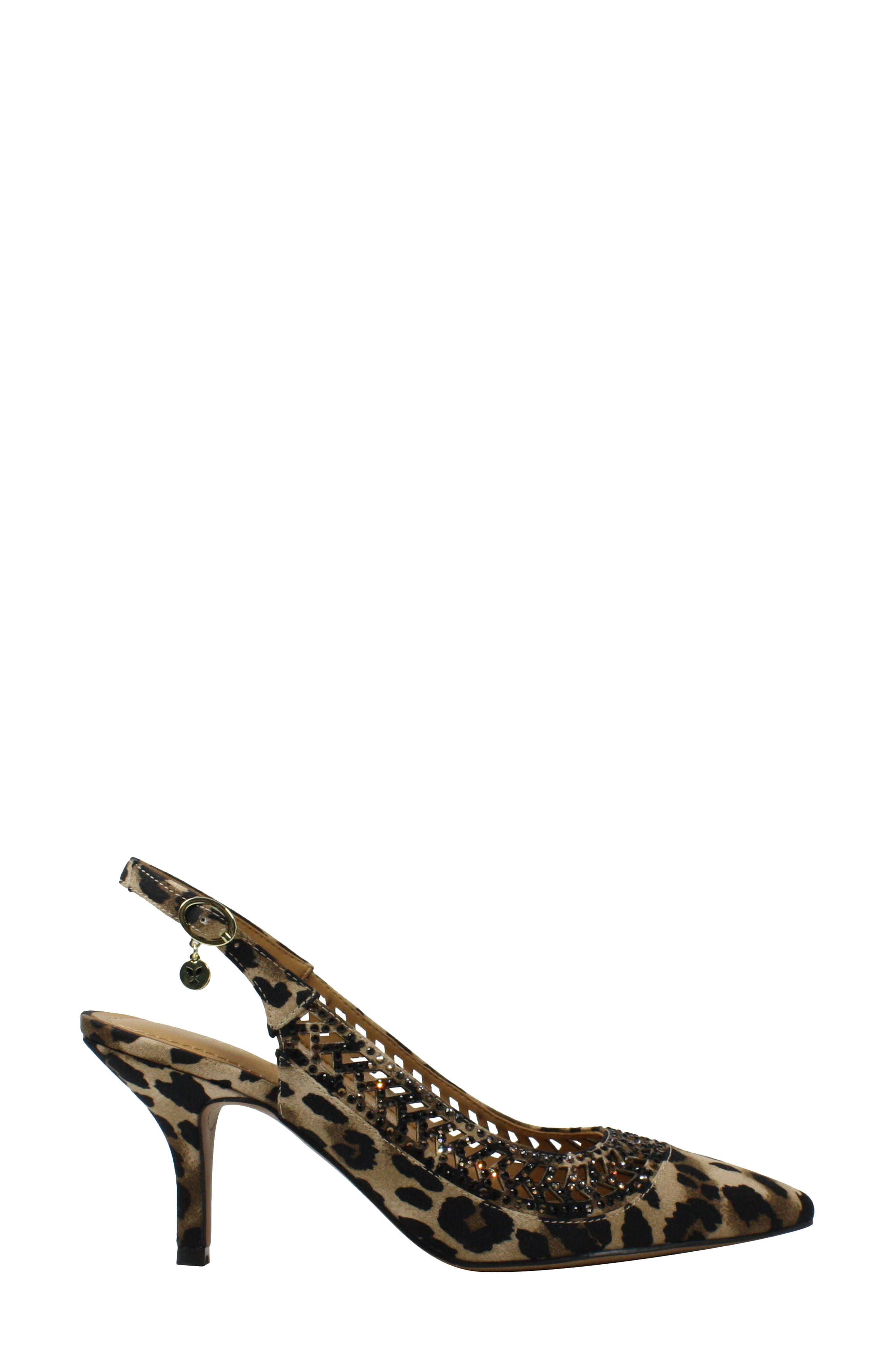 Naiara Crystal Embellished Slingback Pointed Toe Pump, Alternate, color, BROWN/ BLACK ANIMAL PRINT