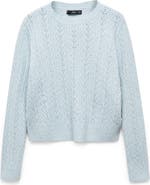 MANGO Sequin Cable Sweater