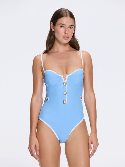 Lourmarin Underwired Gold Button Detail Swimsuit