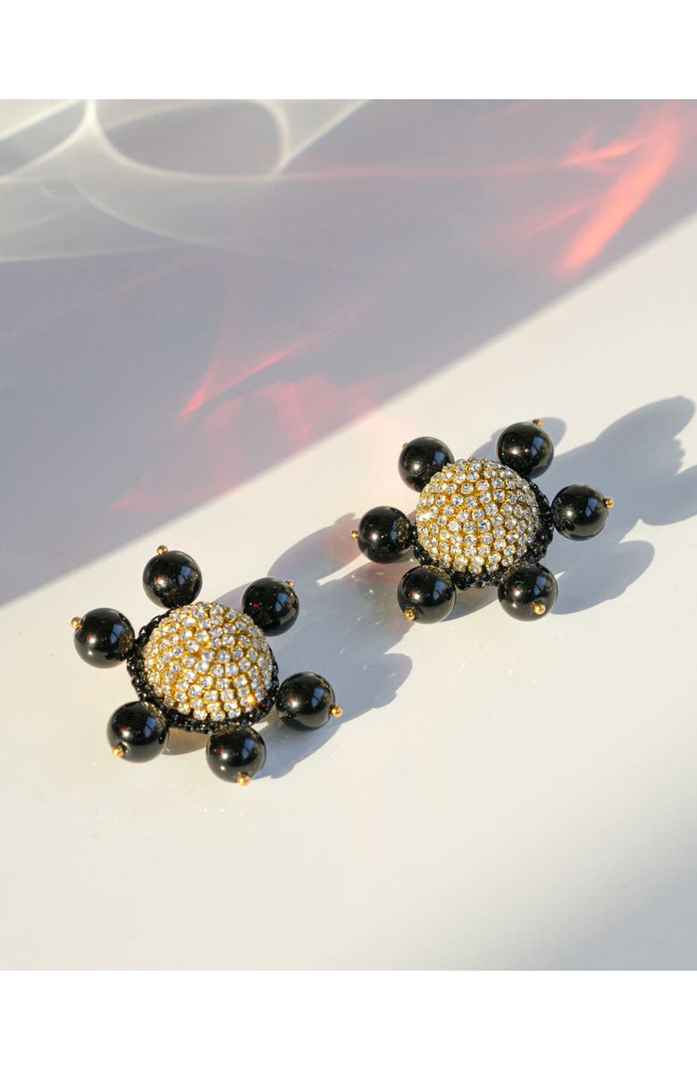 Saulė Label Jolie Clip-On Earrings, Alternate, color, Slick Black