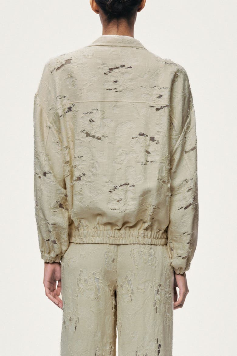 Jacquard Bomber Jacket, Alternate, color, Ivory