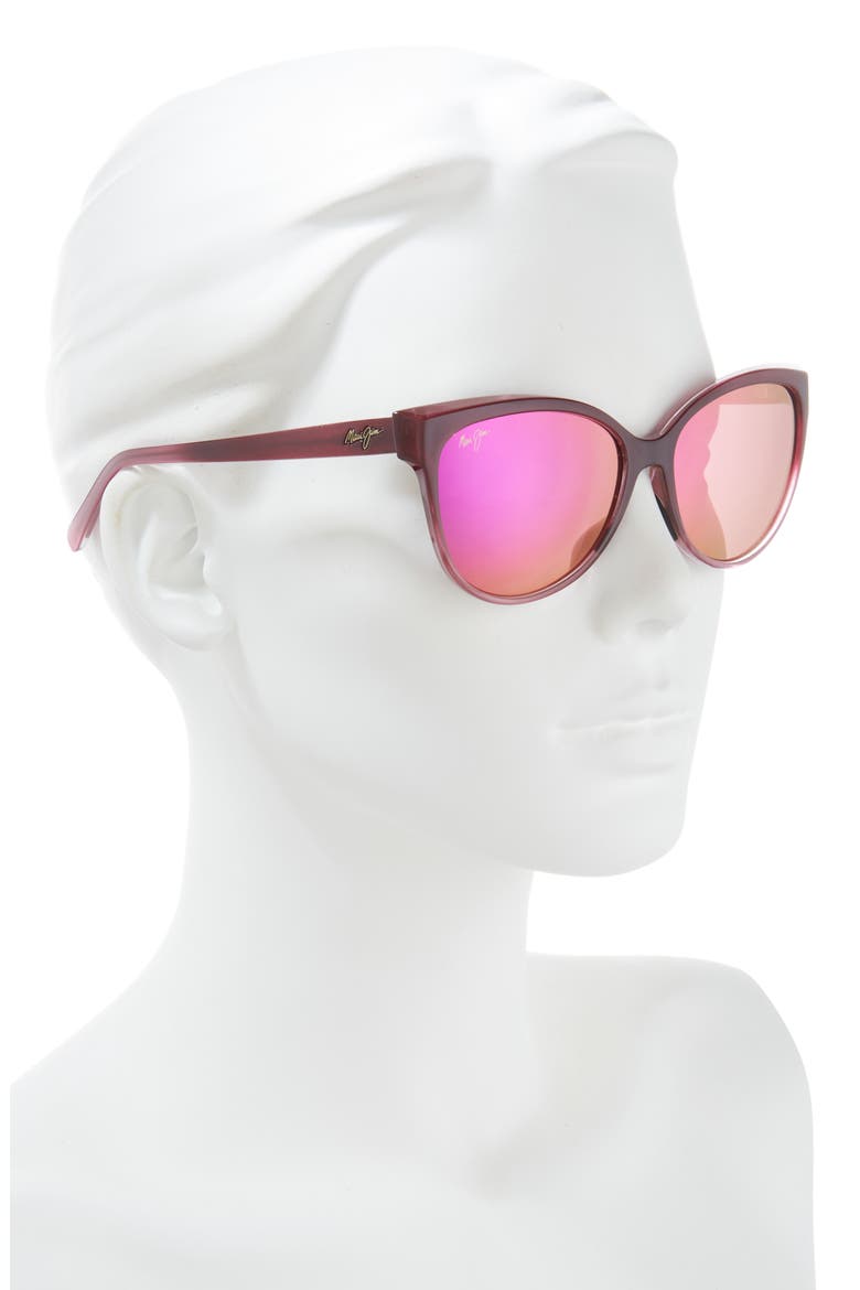 57mm Cat Eye Core Polarized Sunglasses, Alternate, color, BURGUNDY BURGUNDY SUNRISE