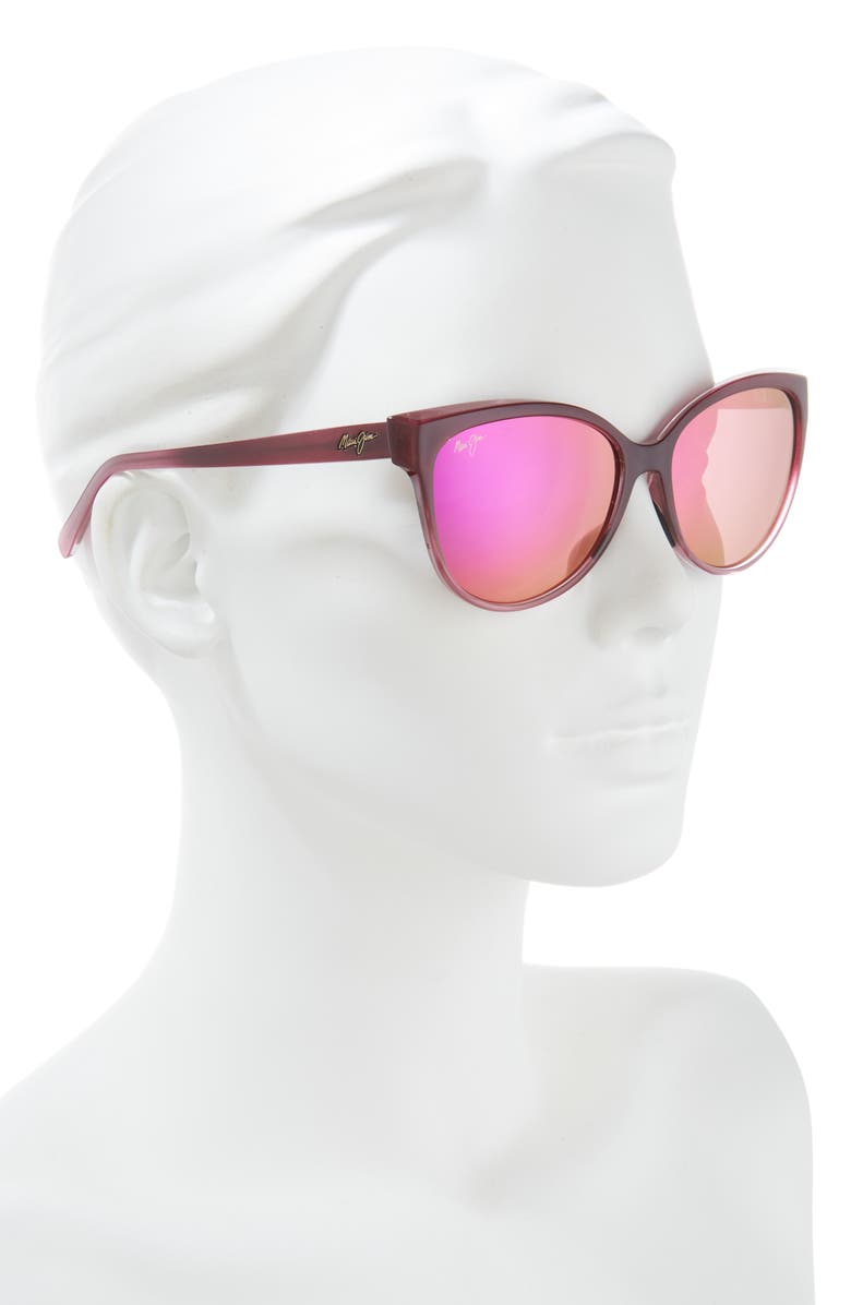 Maui Jim 57mm Cat Eye Core Polarized Sunglasses, Alternate, color, Burgundy Burgundy Sunrise