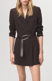 MANGO Loida Long Sleeve Double Breasted Coat Dress