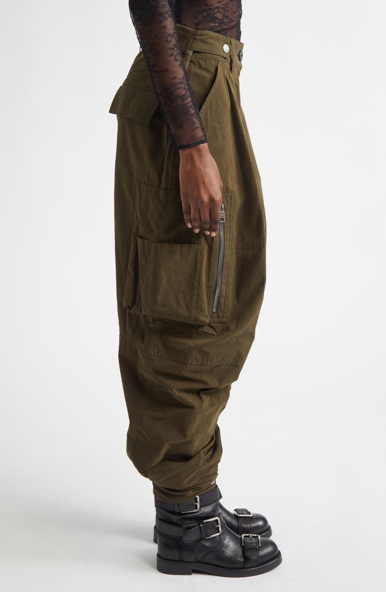 Dolce&Gabbana Waxed Faille Barrel Leg Cargo Pants, Alternate, color, Marrone Scuro