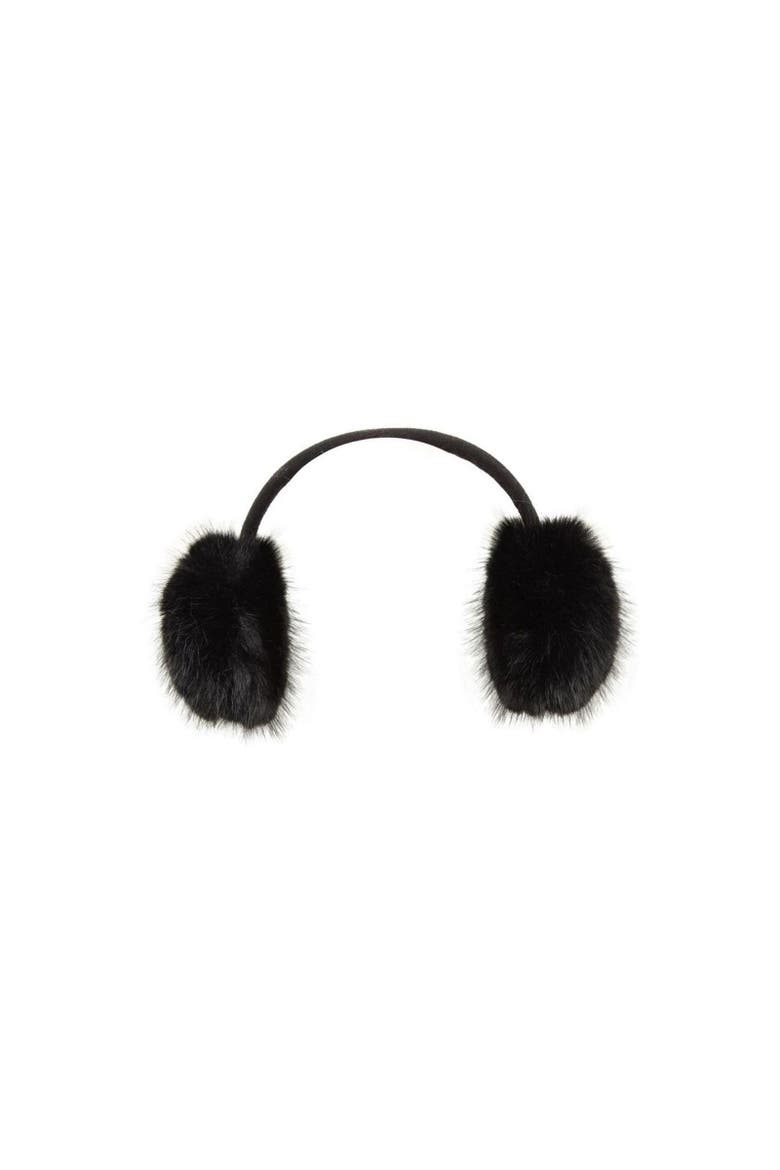 Faux Fur Earmuffs, Main, color, Black