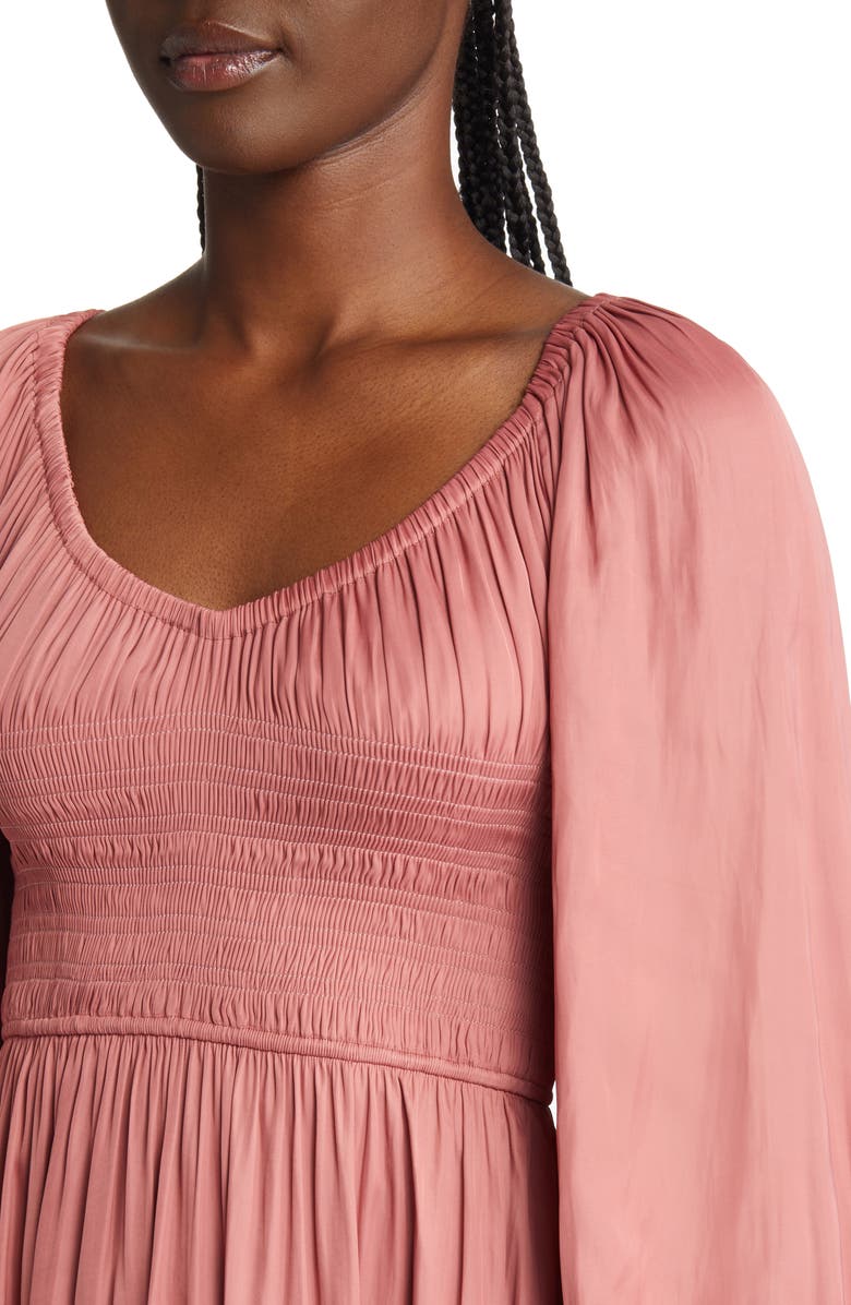 MOON RIVER Smocked Bodice Midi Dress, Alternate, color,