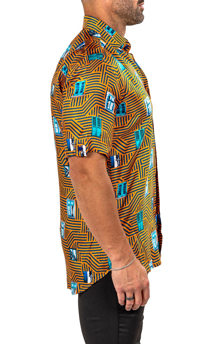 Maceoo Galileo Marthy Short Sleeve Button-Up Shirt, Alternate, color,