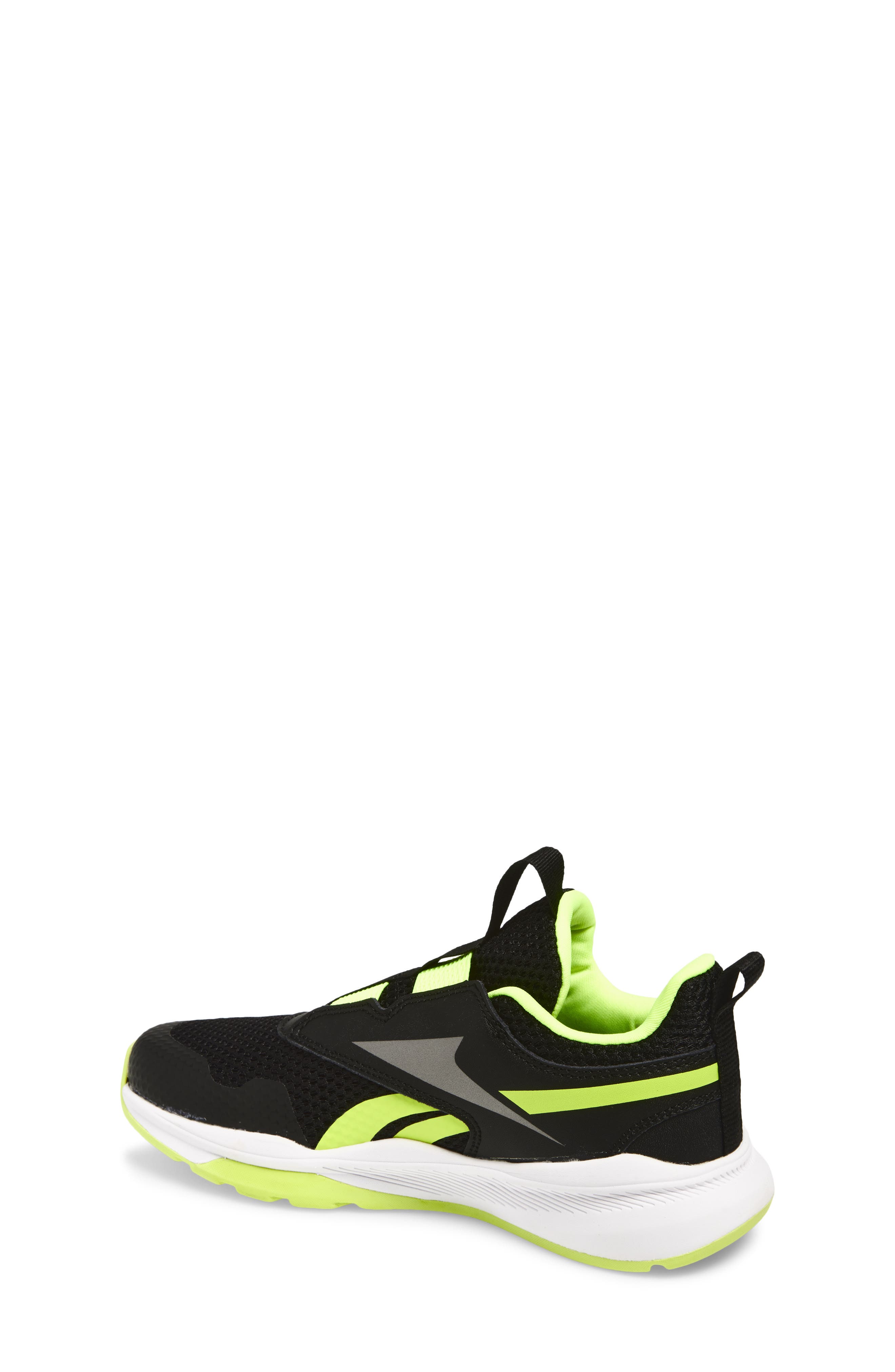 Reebok Kids' XT Sprinter Slip On Sneaker, Alternate, color, Black/ Digitallime/ White