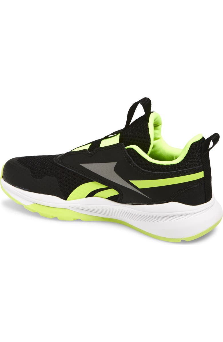 Reebok Kids' XT Sprinter Slip On Sneaker, Alternate, color, Black/ Digitallime/ White