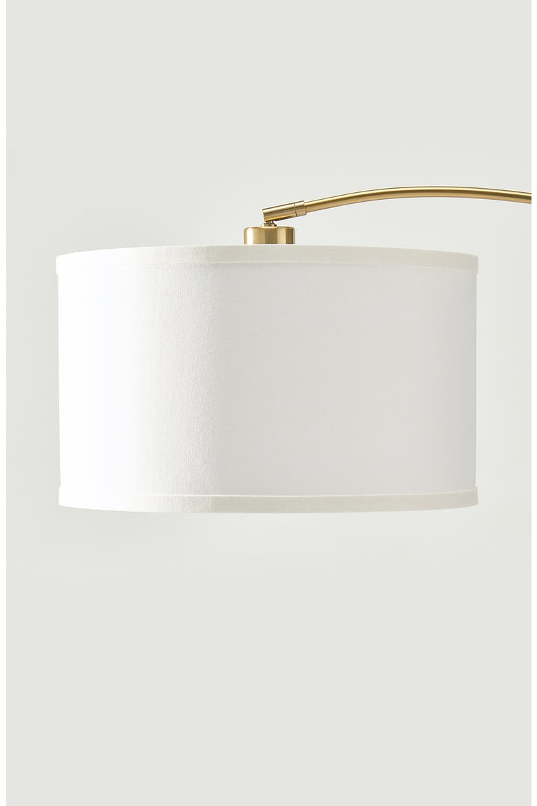 Logan 76" Modern Extendable LED Floor Lamp with Fabric Drum Shade, Bulb Included, Alternate, color, ANTIQUE BRASS