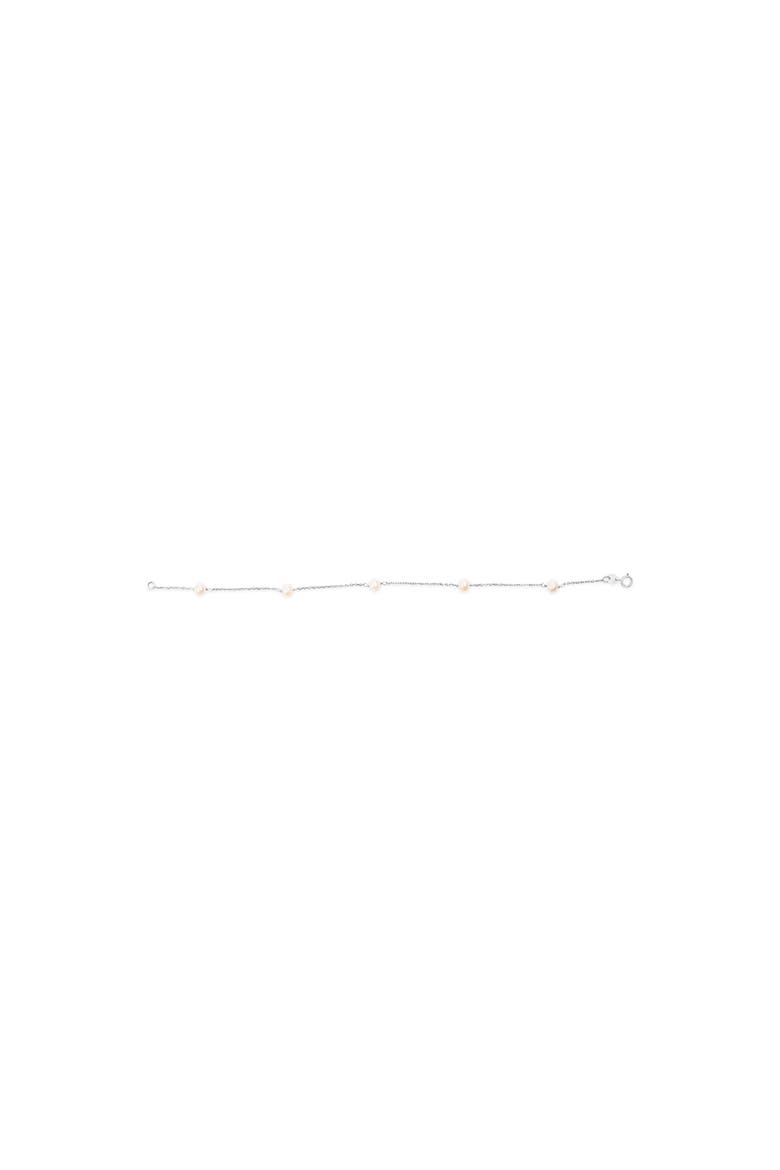 14K White Gold Cultured White Freshwater Pearl Station Bracelet, Alternate, color, White Gold