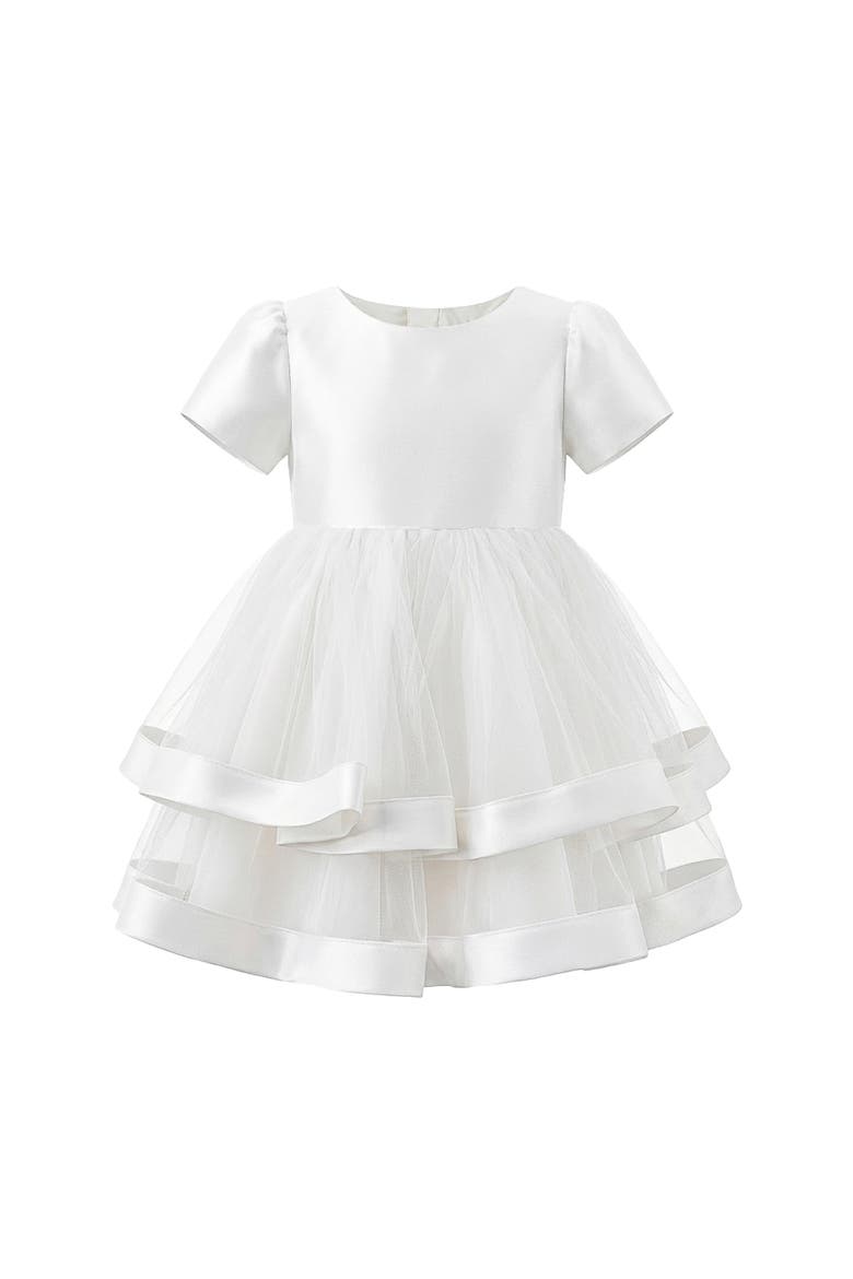 Satin Bow Dress, Main, color, White
