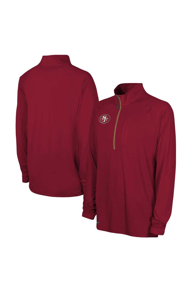 Outerstuff Men's Scarlet San Francisco 49ers Combine Authentic Raglan Quarter-Zip Top, Main, color, 