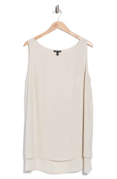 Bateau Neck Longline Silk Shell